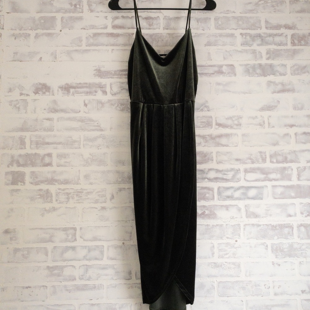 Charlotte Russe Olive Velvet Dress